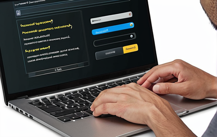 **Image:** A person securing their online accounts with a strong password and using a password manager, highlighting the importance of password security.
**Prompt:** Person carefully typing a complex password on a laptop, with a password manager icon subtly displayed. Emphasis on security and digital safety.
