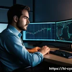 사이버보안 직무의 스트레스 관리 - **Prompt 1: The Weight of Vigilance**
    A detailed, realistic digital painting depicting a cyberse...