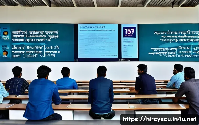 사이버보안에 특화된 대학원 선택 가이드 - A modern university campus in India bustling with diverse students engaged in discussions about cybe...