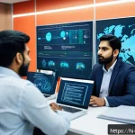 Home 18 보안 교육 콘텐츠 제작 아이디어 - A vibrant and detailed scene of a diverse Indian office team engaged in a cyber security simulation ...